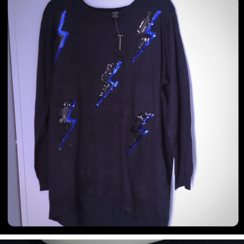 Ashley Stewart Sequin Lightning Strike Sweater 22/24